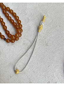 Gümüş Kazaziye Özel Halka Kamçı Model Gümüş Tespih Püskülü