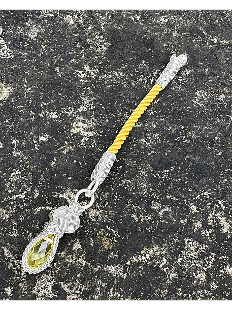 Gümüş Kazaziye Renkli Zirkon Taş Modelli Tekli Kısa Tesbih Püskülü, Küçük Boy Tespihler İçin Uygun