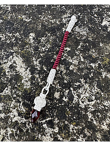 Gümüş Kazaziye Renkli Zirkon Taş Modelli Tekli Kısa Tesbih Püskülü, Küçük Boy Tespihler İçin Uygun