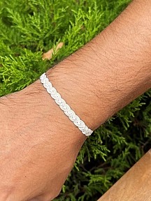 Gümüş Kazaziye Saç Örgüsü Gümüş Rengi Bileklik Bıl024