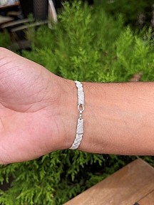 Gümüş Kazaziye Saç Örgüsü Gümüş Rengi Bileklik Bıl024