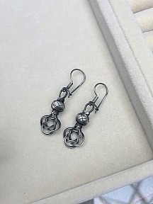 Gümüş Kazaziye Şems Düğümü Kolye Küpe Set - Set012 Iki Sıralı