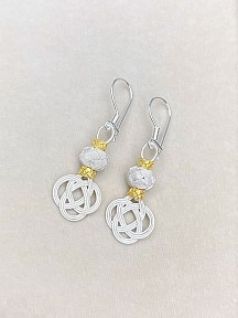 Gümüş Kazaziye Şems Düğümü Kolye Küpe Set - Set09