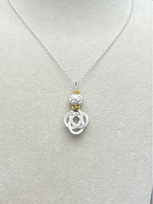 Gümüş Kazaziye Şems Düğümü Kolye Küpe Set - Set09