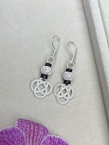 Gümüş Kazaziye Şems Düğümü Kolye Küpe Set - Set09
