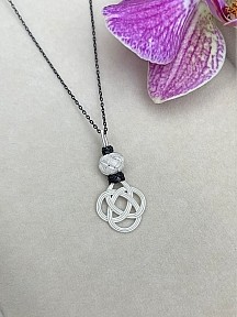 Gümüş Kazaziye Şems Düğümü Kolye Küpe Set - Set09