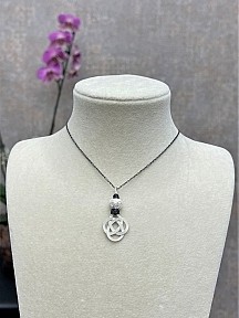 Gümüş Kazaziye Şems Düğümü Kolye Küpe Set - Set09