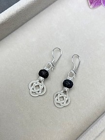 Gümüş Kazaziye Şems Düğümü Kolye Küpe Set - Set09