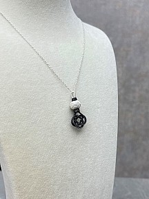 Gümüş Kazaziye Şems Düğümü Kolye Küpe Set - Set09