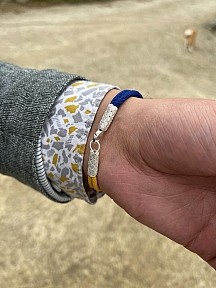 Gümüş Kazaziye Taraftar Bilekliği Sarı Lacivert Fener Bahçe Spor Renkleri