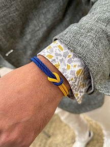 Gümüş Kazaziye Taraftar Bilekliği Sarı Lacivert Fener Bahçe Spor Renkleri