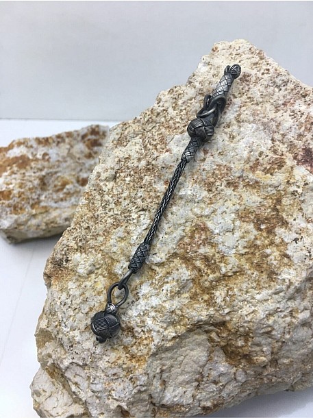 Gümüş Kazaziye Tekli Top Püskül Eskitme