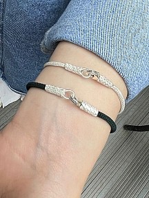 Gümüş Kazaziye Zincir Ve Top Detaylı Renkli Ikili Bileklik Seti