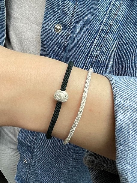 Gümüş Kazaziye Zincir Ve Top Detaylı Renkli Ikili Bileklik Seti