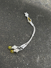 Gümüş Kazaziye Zirkon Taş Detaylı İkili Tesbih Püskülü