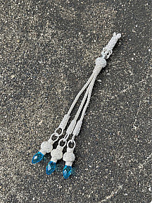 Gümüş Kazaziye Zirkon Taş Detaylı Üç Sallantılı Tesbih Püskülü