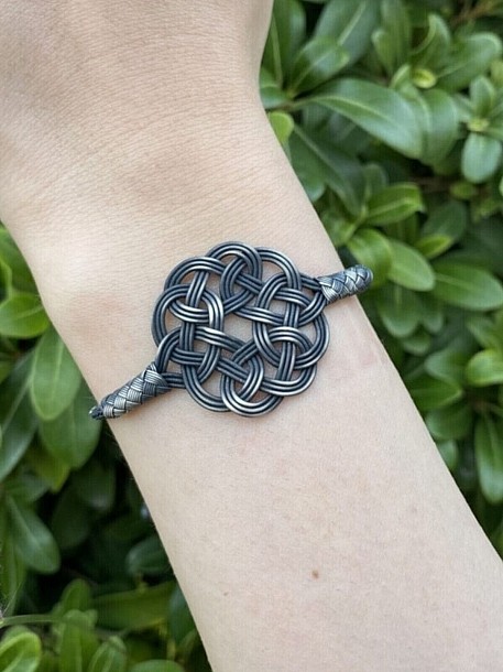 Kadın Gümüş Aşk Düğümü Oksitli Bileklik