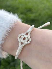 Kazaziye El Örmesi Şems Düğümü Asansörlü Gümüş Çocuk Bileklik Anne-Kız Kombini 1000 Ayar BIL101GUKIZ