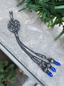 Kazaziye Aşk Düğümü Ve Zirkon Taş Detaylı Üç Sallantılı Gümüş Tesbih Püskülü