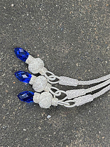 Kazaziye Aşk Düğümü Ve Zirkon Taş Detaylı Üç Sallantılı Gümüş Tesbih Püskülü