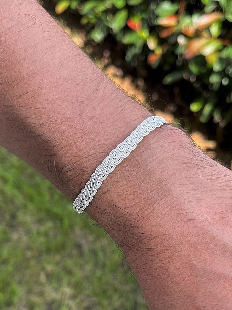 Kazaziye Ikili Sepet Örgü Gümüş Bileklik Bıl2003