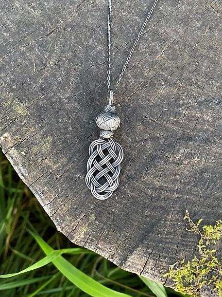 Kelt Düğümü Oksitli Gümüş Kazaziye Kolye
