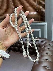 Kırmızı Zirkon Taş Detaylı Gümüş Kazaziye Namaz Tesbihi