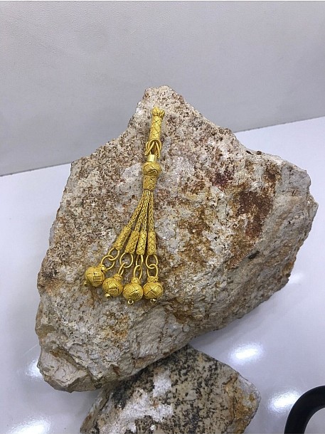 Klasik Kazaziye Dörtlü Tesbih Püskülü Gold