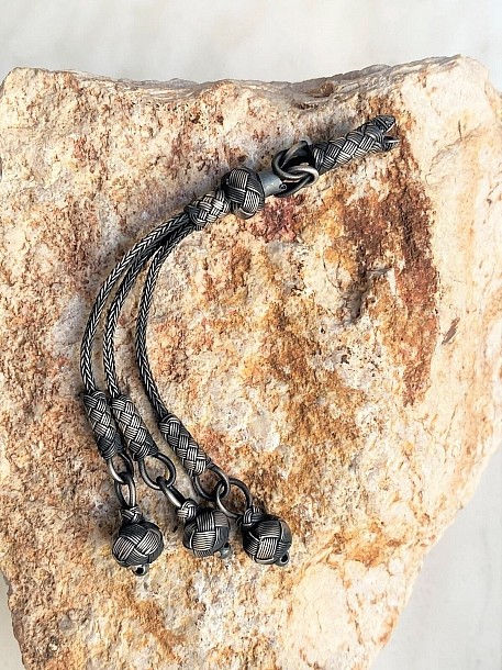 Klasik Model Üçlü Oksitli Gümüş Tesbih Püskülü