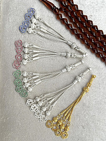 Koleksiyonluk Değer: 999 Ayar El Yapımı Trabzon Kazaziyesi Şems Düğümü Tesbih Püskülü