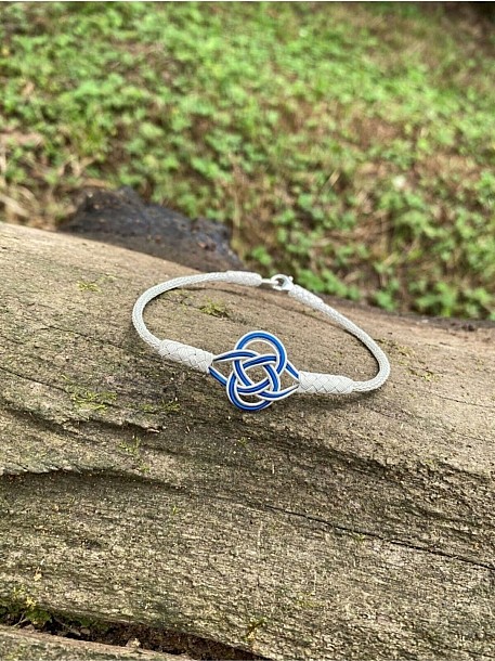 Mavi Şems Düğümü Gümüş Kazaziye Bileklik