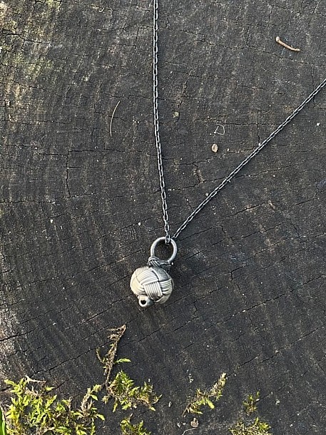 Oksitli Gümüş Kazaziye Boncuk Kolye