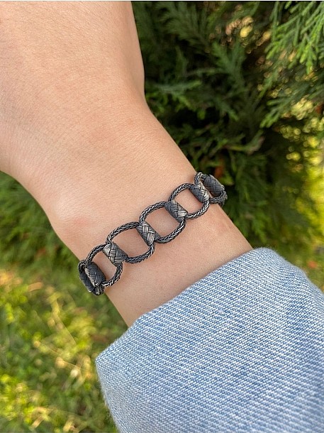 Samanyolu Oksitli Gümüş Kazaziye Bileklik