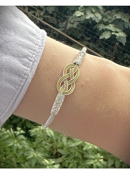 Sarı Sonsuzluk Gümüş Kazaziye Bileklik