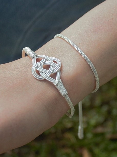 Şems Düğümlü Gümüş Kazaziye Ikili Bileklik Seti