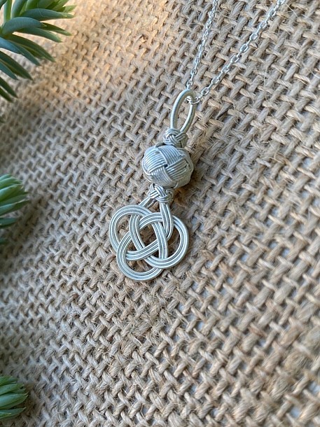 Şems Düğümü Gümüş Kazaziye Kolye