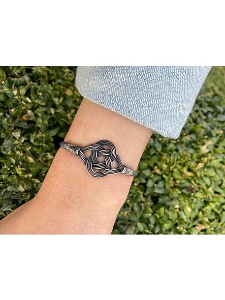 Şems Düğümü Oksitli Gümüş Bileklik