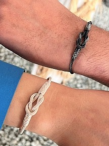 Sevgililer Günü Özel Çiftler Serisi Gümüş Kazaziye Gemici Düğümü Bileklik-biri Size Biri Sevdiğinize