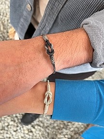 Sevgililer Günü Özel Çiftler Serisi Gümüş Kazaziye Gemici Düğümü Bileklik-biri Size Biri Sevdiğinize