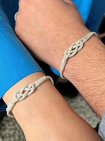 Sevgililer Günü Özel Çiftler Serisi Gümüş Kazaziye Sonsuzluk Bileklik- Biri Size Biri Sevdiğinize