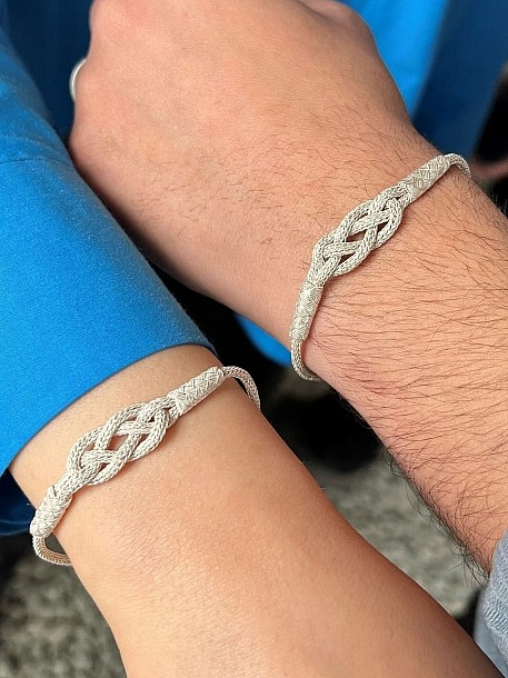Sevgililer Günü Özel Çiftler Serisi Gümüş Kazaziye Sonsuzluk Bileklik- Biri Size Biri Sevdiğinize