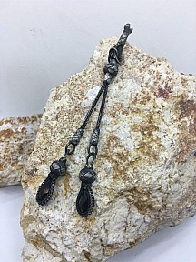 Siyah Kristal Taşlı Oksitli Püskül
