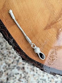 Siyah Taşlı Kısa Gümüş Tesbih