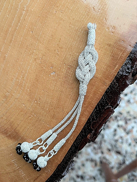 Sonsuzluk Motifli Tüm Tesbihlere Uygun Gümüş Kazaziye Püskül