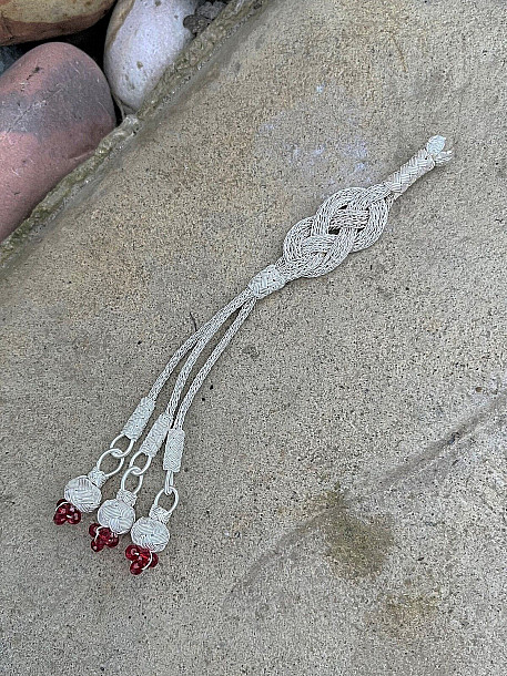 Sonsuzluk Motifli Tüm Tesbihlere Uygun Gümüş Kazaziye Püskül