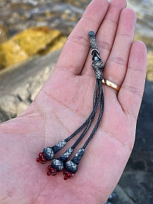 Tomurcuk Model Gümüş Kazaziye Üçlü Tesbih Püskülü