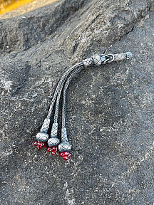 Tomurcuk Model Gümüş Kazaziye Üçlü Tesbih Püskülü