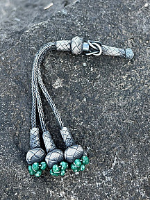 Tomurcuk Model Gümüş Kazaziye Üçlü Tesbih Püskülü