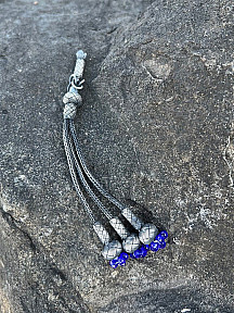 Tomurcuk Model Gümüş Kazaziye Üçlü Tesbih Püskülü