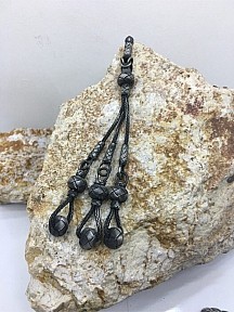 Top Sallantılı Oksitli Gümüş Üçlü Püskül